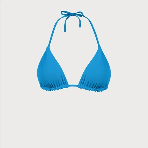 Berlook Blue Reversible Halter Triangle Bikini Top and Blue Tie Bikini Bot 58 - Picture 7 of 14